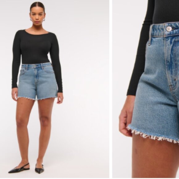 Abercrombie & Fitch Curve Love High Rise Dad Shorts 26 / 2 - Picture 7 of 7